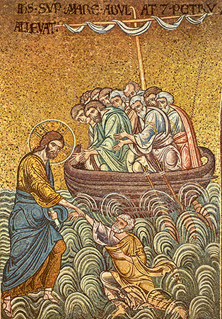 JESUS Y PEDRO SOBRE LAS AGUAS